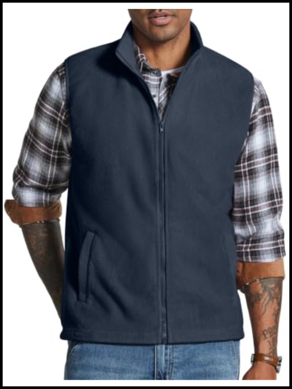 Polar Fleece Vest Lightweight Sleeveless Zip Up Jacket Warm